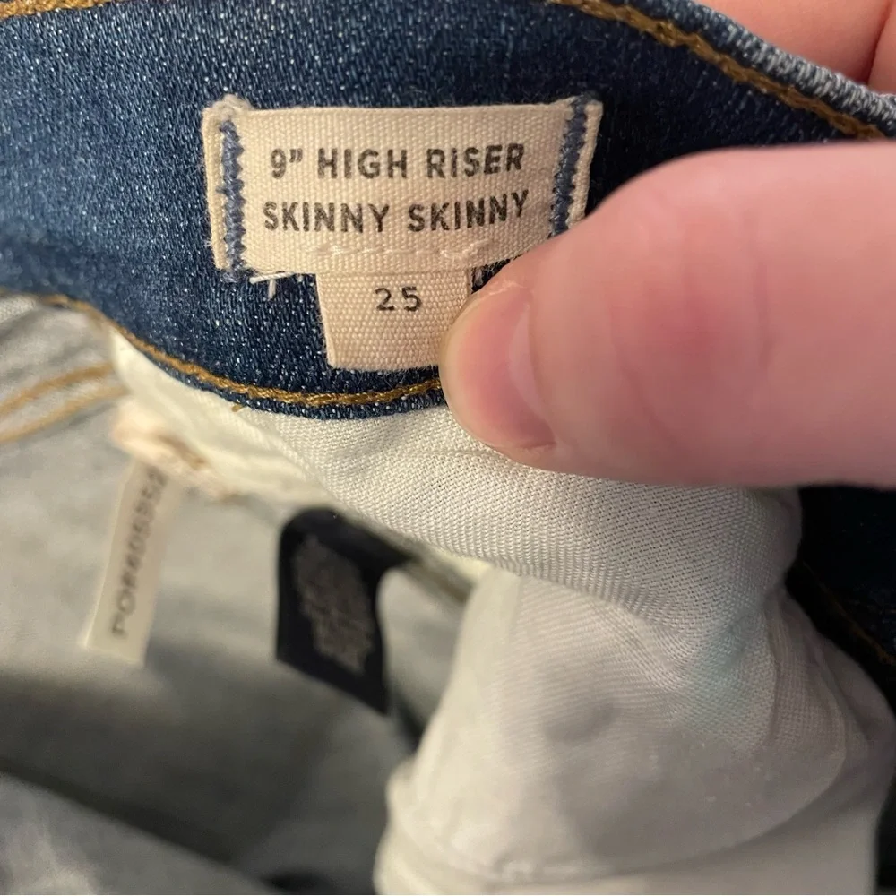 Madewell 9‎ Inch High Riser Skinny Skinny Distressed Denim Jeans Size 25 Stretch